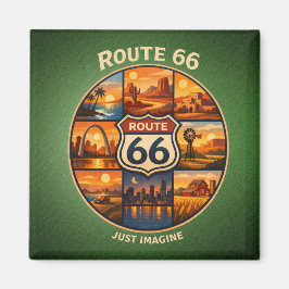 Imã Colagem da Viagem pela Rota 66