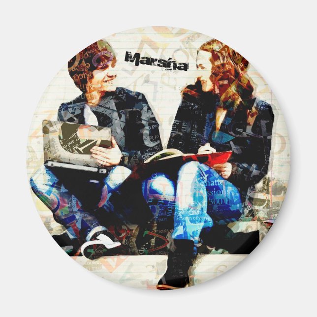 Imã Colagem de Adolescentes Temidos na Escola Personal (Frente)