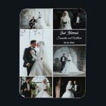 Ímã Colagem de Casamento Fotográfico do recem casados<br><div class="desc">Celebre suas memórias de casamento com este ímã personalizado de colagem fotográfica. Com seis marcadores de fotos e texto editável para nomes, data e a frase Recem casados, este elegante design faz uma manutenção significativa ou um favor de casamento. Personalizar em minutos: - Substitua por 6 das suas fotos favoritas...</div>