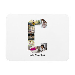 Ímã Colagem de Fotografias com design Carta C
