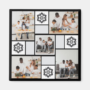 Imã Colagem de Fotografias com design Floral 5