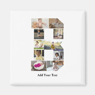 Imã Colagem de Fotografias com design Letra B
