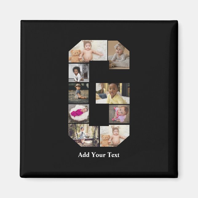 Imã Colagem de Fotografias com design Letra G (Frente)