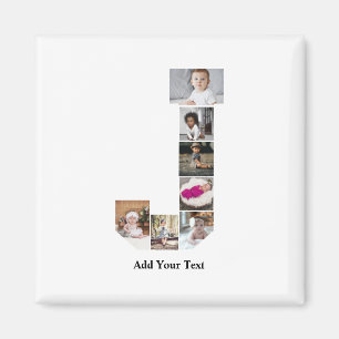Imã Colagem de Fotografias com design Letra J