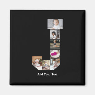 Imã Colagem de Fotografias com design Letra J