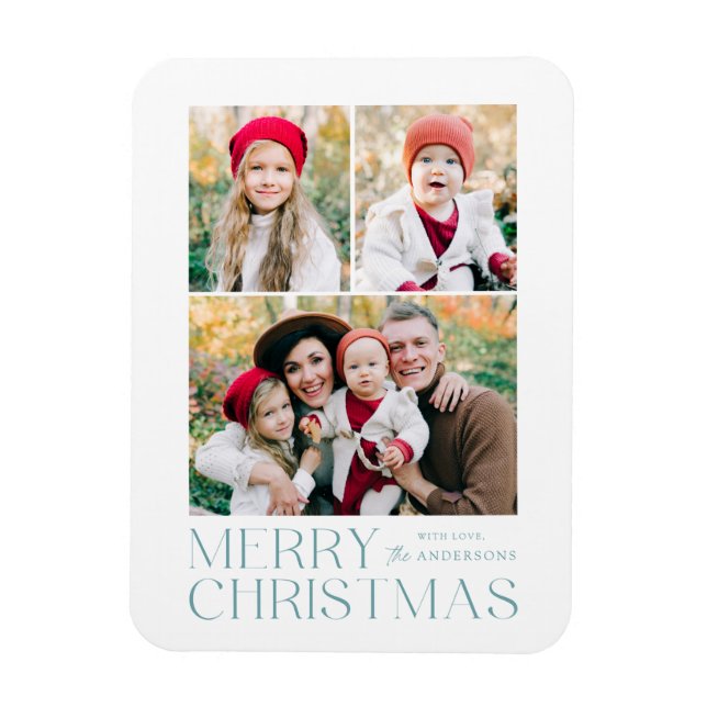 Ímã Colagem de Fotografias de Natal Moderno 3 (Vertical)