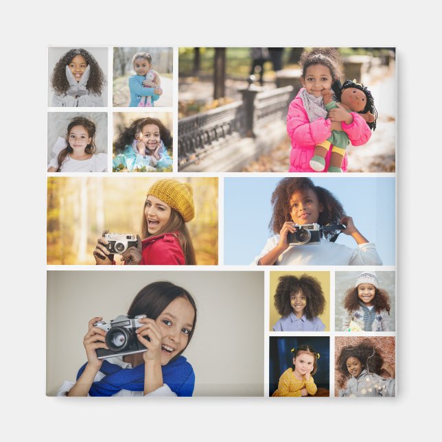 Imã Colagem de Fotografias design (Frente)