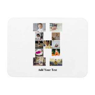 Ímã Colagem de Fotografias design Letra H