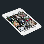 Ímã Colagem de Fotografias do Aniversário de Casamento<br><div class="desc">Colagem de Fotos do Aniversário Moderno de Casamento Personalizado 9. Personalize este presente de aniversário para ele,  presente de casamento,  presente de Colagem de Aniversário,  presente de colagem personalizada,  presente de foto de casamento personalizado com 9 fotos,  datas de casamento e nome dos casais.</div>