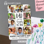 Ímã Colagem de Fotografias do dia de os pais Personali<br><div class="desc">Magnet de fotos com dia de os pais de manutenção de com um modelo de colagem de fotos fácil de carregar com 10 fotos, um design de título de tipografia moderna que diz PAI, VOCÊ É SIMPLESMENTE O MELHOR e personalizado com seu texto personalizado abaixo (a amostra mostra DIA DE...</div>