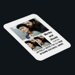 Ímã Colagem de Fotografias personalizada do Janto de E<br><div class="desc">Janto de Ensaio de Casamento Convite 3 Colagem de Fotografias personalizada. Faça um convite de casamento único com suas fotos e mude os nomes e a data usando esta modelo para o casamento.</div>