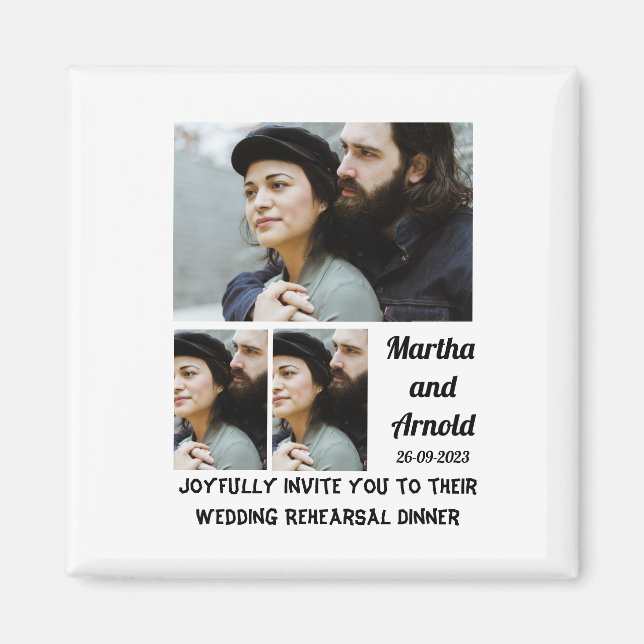 Imã Colagem de Fotografias personalizada do Janto de E (Frente)