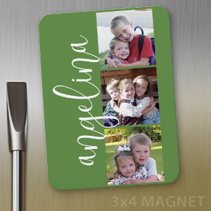 Ímã Colagem de Fotos 3 Personalizada com Monograma