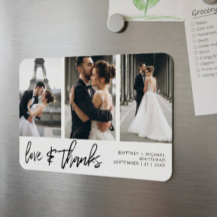 Ímã Colagem de Fotos Agradecimento Amor Letra à Mão Br