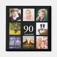 Colagem de fotos com 90 festa de aniversário cara