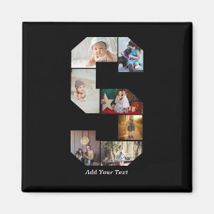 Imã Colagem de Fotos com Letra S em Preto e Branco