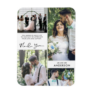Ímã Colagem de Fotos de Agradecimento de Casamento