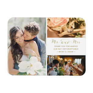 Ímã Colagem de Fotos de Agradecimento de Casamento Sr