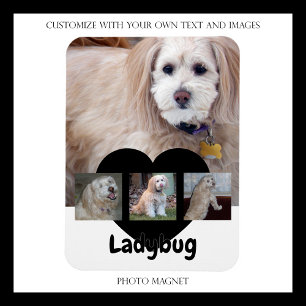 Ímã Colagem de Fotos de Cachorro Personalizada com Nom