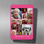 Ímã Colagem de Fotos do Instagram - Até 14 fotos rosa<br><div class="desc">Um design com fundo colorido. Use até catorze fotos quadradas para criar um presente exclusivo e pessoal. Se precisar ajustar as fotos,  clique na ferramenta personalizar para fazer alterações.</div>