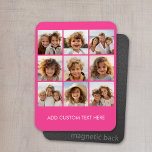 Ímã Colagem de Fotos do Instagram com 9 fotos quadrada<br><div class="desc">Use suas fotos sem quadros nesta! Adicione suas fotos e instantâneos favoritos a esta faixa para obter um dispositivo de memória divertido. Uma maneira artística de mostrar seus melhores fotos de compartilhamento de fotos.</div>