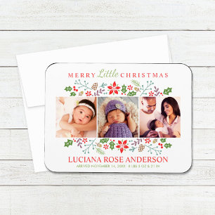 Ímã Colagem de Fotos do Primeiro Natal da Bebê Feliz
