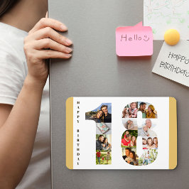Ímã Colagem de Fotos em 18 Feliz 18 Aniversário