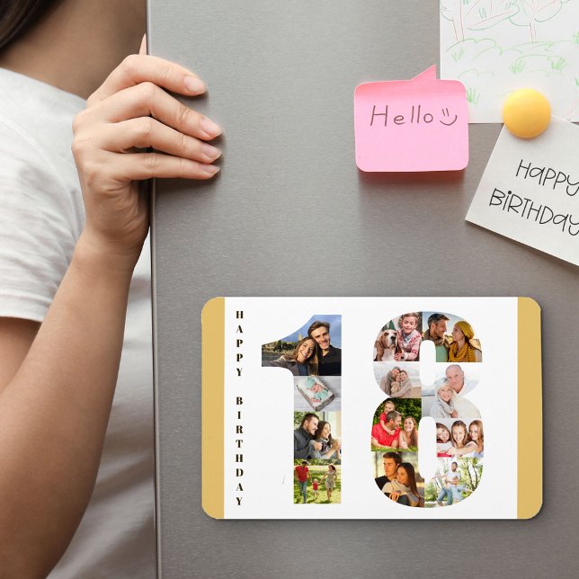 Ímã Colagem de Fotos em 18 Feliz 18 Aniversário (Criador carregado)