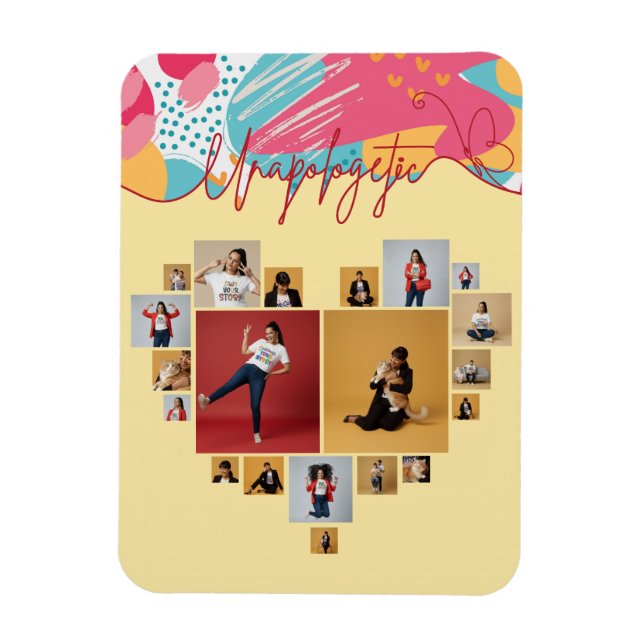 Ímã Colagem de Fotos Femininas Personalizadas e Sem De (Vertical)