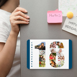 Ímã Colagem de Fotos no Número 18 - 18º Aniversário