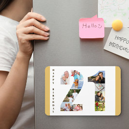 Ímã Colagem de Fotos no Número 21 aniversário de 21 an