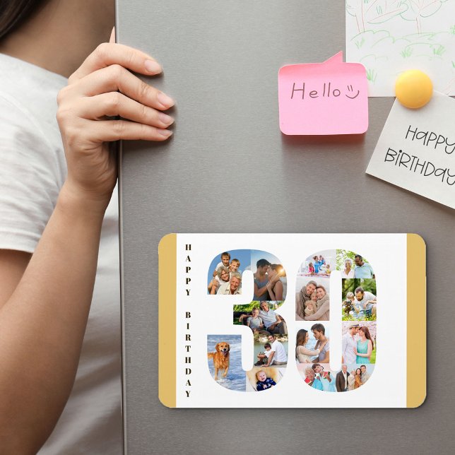 Ímã Colagem de Fotos no Número 30 Happy aniversário de (Criador carregado)