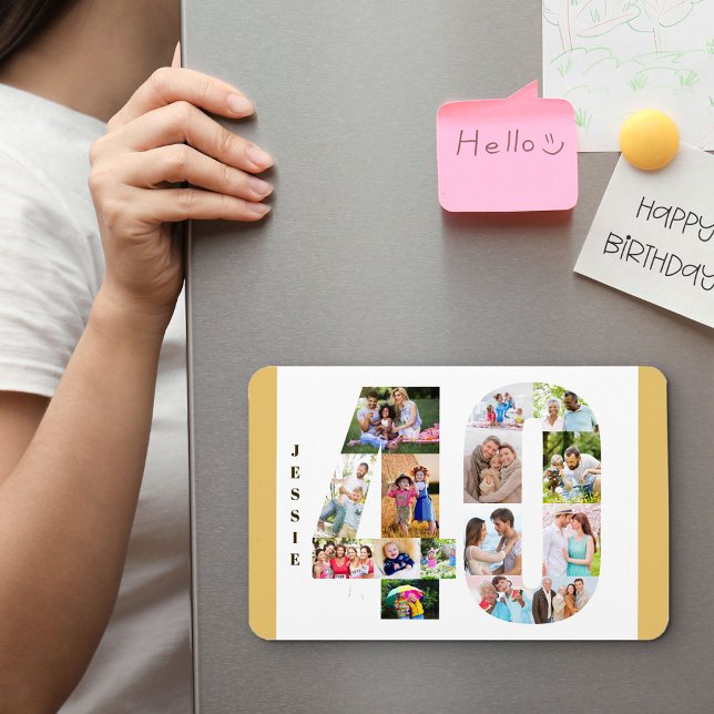 Ímã Colagem de fotos no número 40 - aniversário de 40  (Criador carregado)