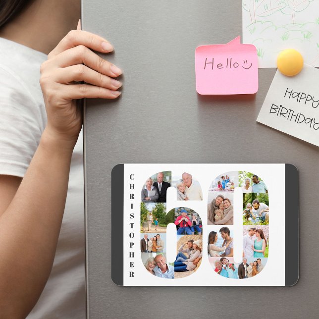 Ímã Colagem de Fotos no Número 60 - 60º Aniversário (Criador carregado)