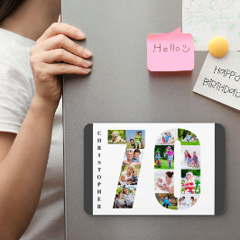 Ímã Colagem de Fotos no Número 70 - Aniversário de 70