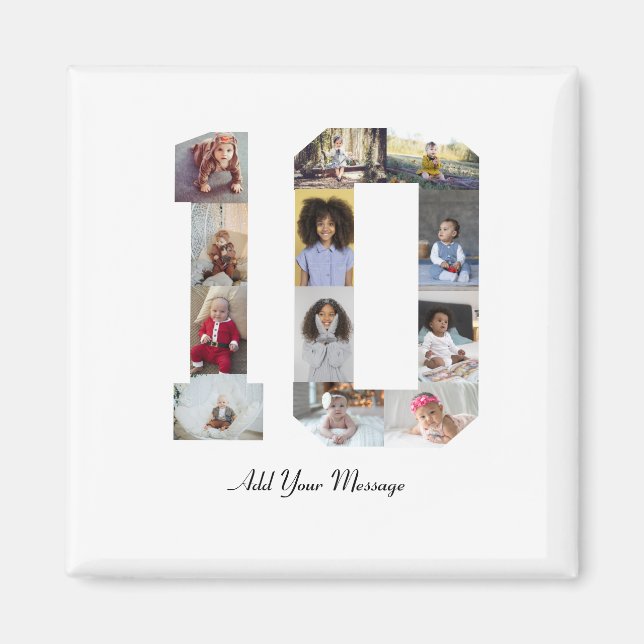 Imã Colagem de Fotos Número 10 (Frente)