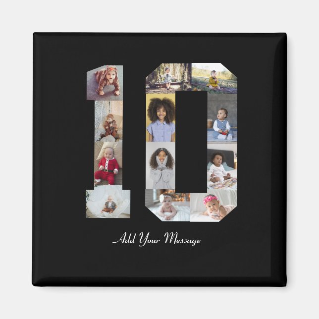 Imã Colagem de Fotos Número 10 (Frente)