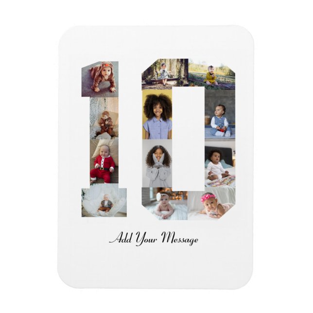 Ímã Colagem de Fotos Número 10 (Vertical)