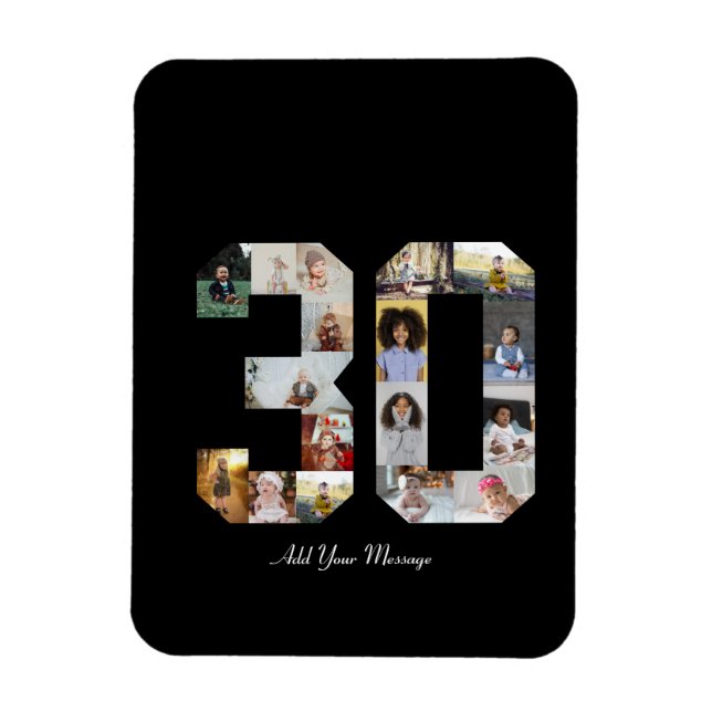 Ímã Colagem de Fotos Número 30 (Vertical)