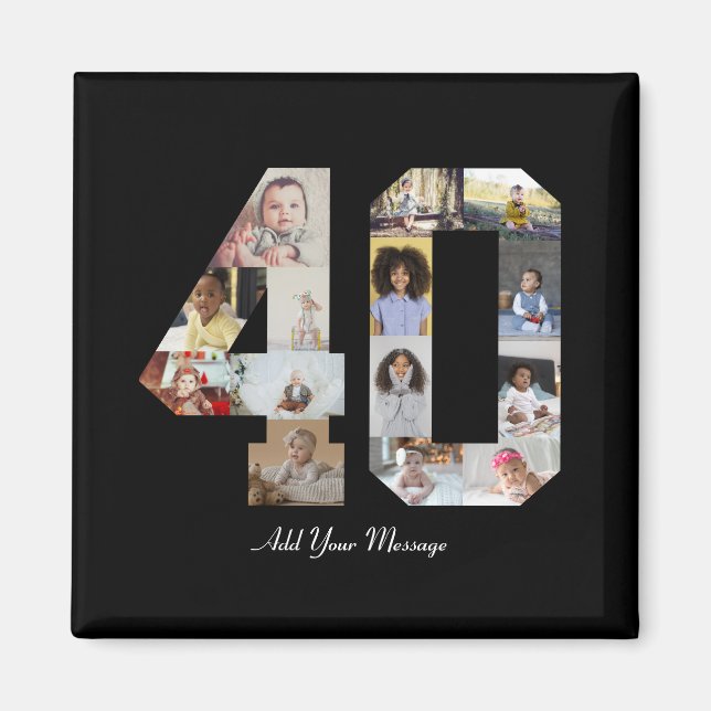 Imã Colagem de Fotos Número 40 (Frente)