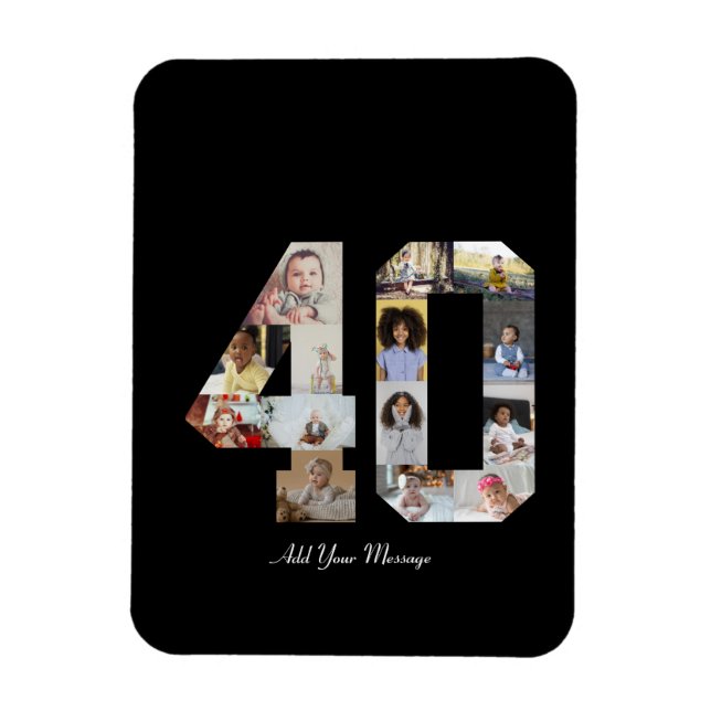 Ímã Colagem de Fotos Número 40 (Vertical)