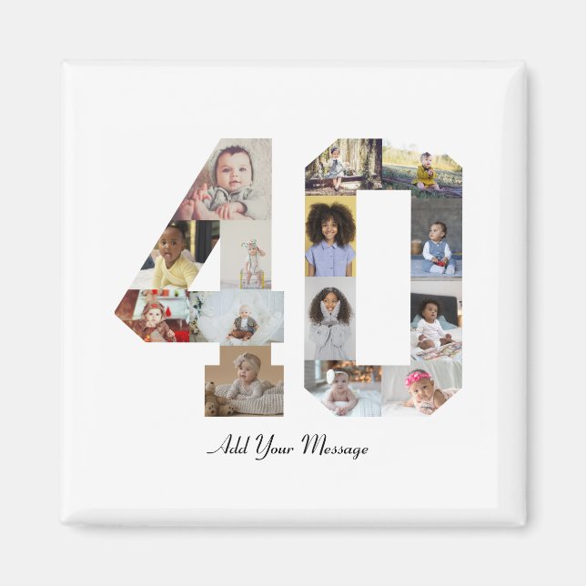 Imã Colagem de Fotos Número 40 (Frente)