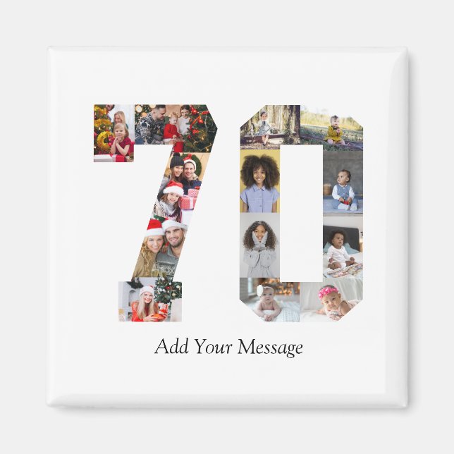 Imã Colagem de Fotos Número 70 (Frente)