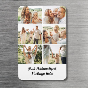 Ímã Colagem de Fotos Personalizada 6 Mensagem de Texto