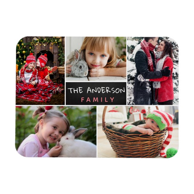 Ímã Colagem de Fotos Personalizada da Família (Horizontal)