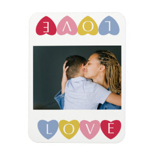 Ímã Colagem de fotos personalizada de amor de dia de o