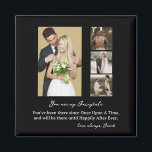 Imã Colagem de Fotos Personalizada de Dia de Casamento<br><div class="desc">Travesseiro decorativo de Colagem de Fotos do Dia de Casamento Personalizado Elegante</div>