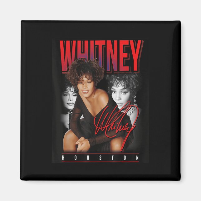 Imã Colagem de Fotos Retro Whitney Houston (Frente)