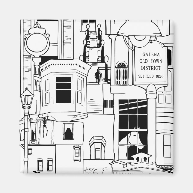 Imã colagem de galena ilIllinois (Frente)