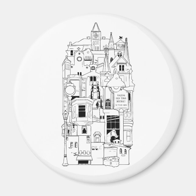 Imã colagem de galena ilIllinois (Frente)